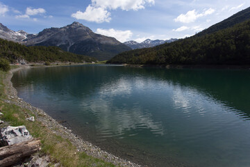 View of the beautiful lago scale close to Bormio