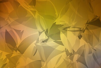Dark Yellow vector template with chaotic poly shapes.