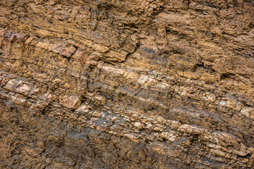 Rocks banding pattern of stratification in sedimentary rocks due to changes in texture or composition during deposition at Himalayas of Spiti . Sediments tells environment in which the rock formed.