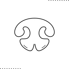 cat nose vector icon in outlines