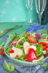 Fresh salad for Valentine day dinner