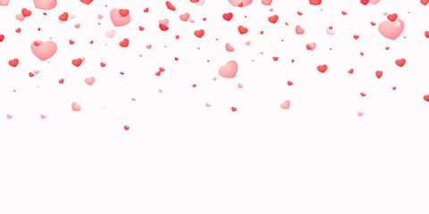 Fototapeta na wymiar Hearts falling vector illustration. Wedding or Valentines day decor design