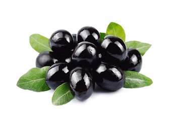 Fresh olives with leaves