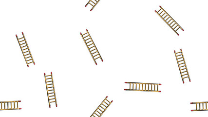 Texture, seamless abstract pattern of building wooden stairs on white background. illustration