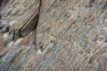 Strata of Slate is a fine-grained  homogeneous metamorphic rock derived from  shale type sedimentary rock composed of clay or volcanic ash. It is found in Himalayas in Himachal Pradesh, India.