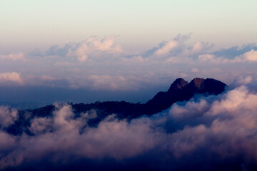 Mountains in the clouds National Park khunsathan.