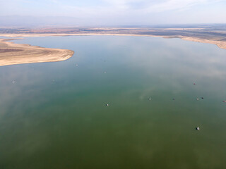 Fototapeta na wymiar Aerial view of Pyasachnik Reservoir, Bulgaria