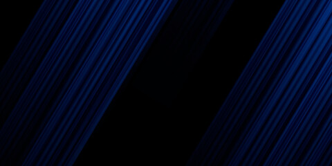 Obraz premium Dark blue background with line abstract graphic elements for presentation background design.