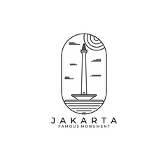 famous monument logo vector illustration design, Jakarta icon symbol