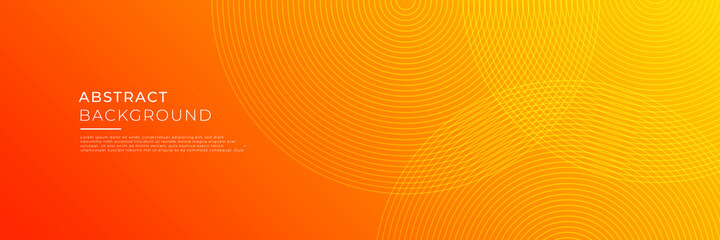 Abstract modern orange yellow white banner background gradient color. Yellow and orange gradient with circle halftone pattern curve wave decoration.
