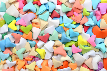 Fold origam hearts background