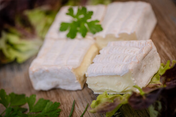 Pont l'Eveque, French Cheese from Normandy produced from Cow's Milk on turntable