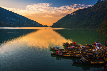 Nainital Lake is a natural freshwater body formed by tectonics. It is a popular tourist destination to enjoy vacations among tourist who visits most popular hill station Nainital in Kumaon region. © anjali04