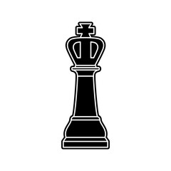 Black chess King piece on white background