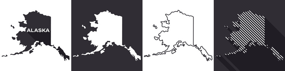 State of Alaska. Map of Alaska. United States of America Alaska. State maps. Vector illustration