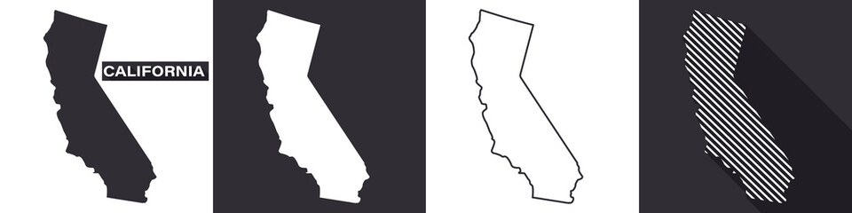State of California. Map of California. United States of America California. State maps. Vector illustration