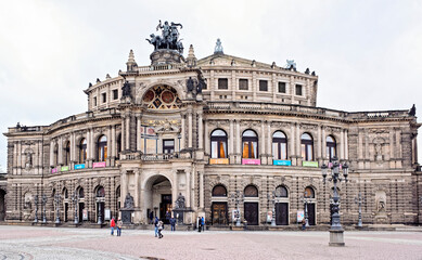 Fototapeta na wymiar The Semper Opera House - built by the project of Gottfried Semper