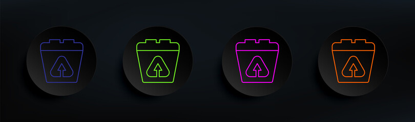 waste dark badge color set. Simple thin line, outline vector of manufacturing icons for ui and ux, website or mobile application