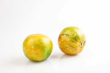 Ripe orange isolated on white background