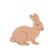 Rabbit in colored flat style. For logo, icons, emblems, template, badges. Vector illustration