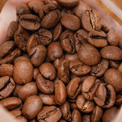 Hot Coffee beans. Coffee aromaniac