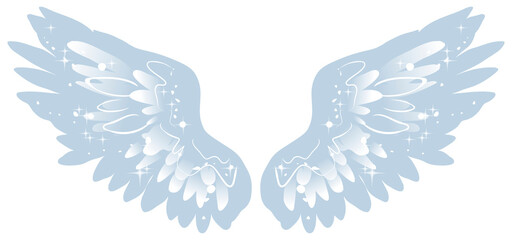 Beautiful magic light angel wings