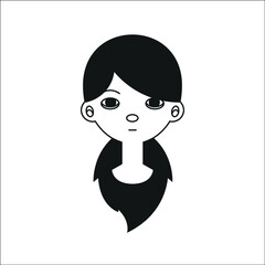 female girl head feminine logo icon symbol illustration