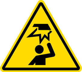 Overhead Obstacle warning sign vector illustration. Safety signs and symbols.