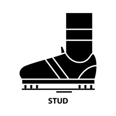 stud icon, black vector sign with editable strokes, concept illustration