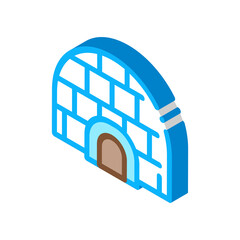 igloo icehouse icon vector. isometric igloo icehouse sign. color isolated symbol illustration