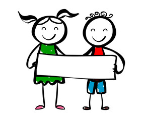 Banner Kids Stick Figure