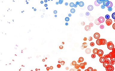Light Blue, Red vector background with bubbles.