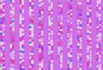 Light Pink, Blue vector cover with beautiful snowflakes.