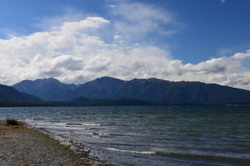 View of Te Anau lake in Fjordland New Zealand