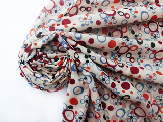 twirl pattern fabric photo white background