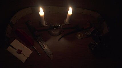 A table full of all the necessary adventure supplies.