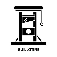 guillotine icon, black vector sign with editable strokes, concept illustration