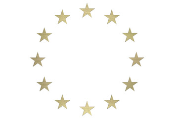 EU Sterne Kreis, Gold isoliert auf weiß