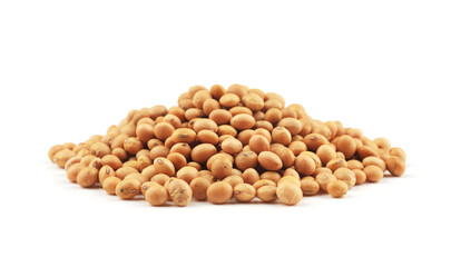 Heap of soya beans isolated
