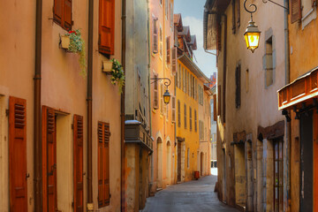 Fototapeta na wymiar A colorful buildings in the old town of Annecy in France