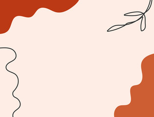 Horizontal background with organic shapes drawn by hand. Modern vector illustration.