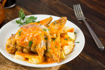 Manos de cerdo en salsa con patatas