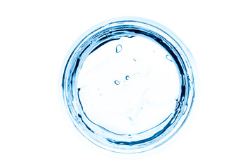 Jar of hydrating hyaluronic gel for face isolated on white background.