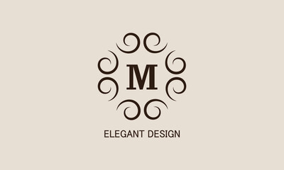 Premium monogram with the letter M. Logo with the initial. Universal symbol icon vector design.
