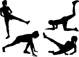 Group of people. Black silhouettes.
Conceptual illustration.