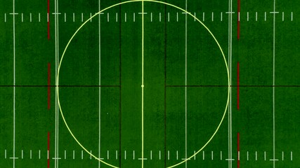 Drone flying from a field center point and moving up until in the clouds and we see the whole pitch - Powered by Adobe