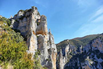 Views of Sierra de Guara National Park near Rodellar village, Spain