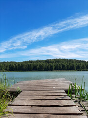 wooden pier on the lake