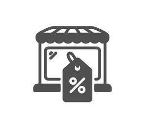 Market sale icon. Wholesale store sign. Marketplace discounts symbol. Quality design element. Flat style market sale icon. Editable stroke. Vector