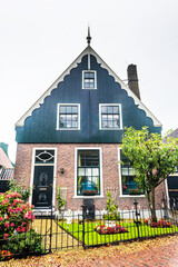 Traditional Dutch house in Zaanse Schans. Small village in Amsterdam, Netherlands.